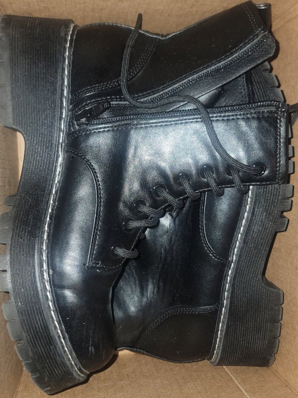Black combat boots